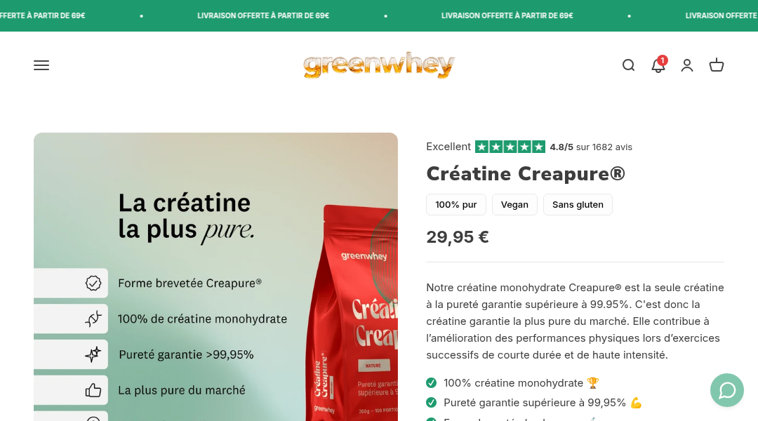 Aperçu du site Greenwhey