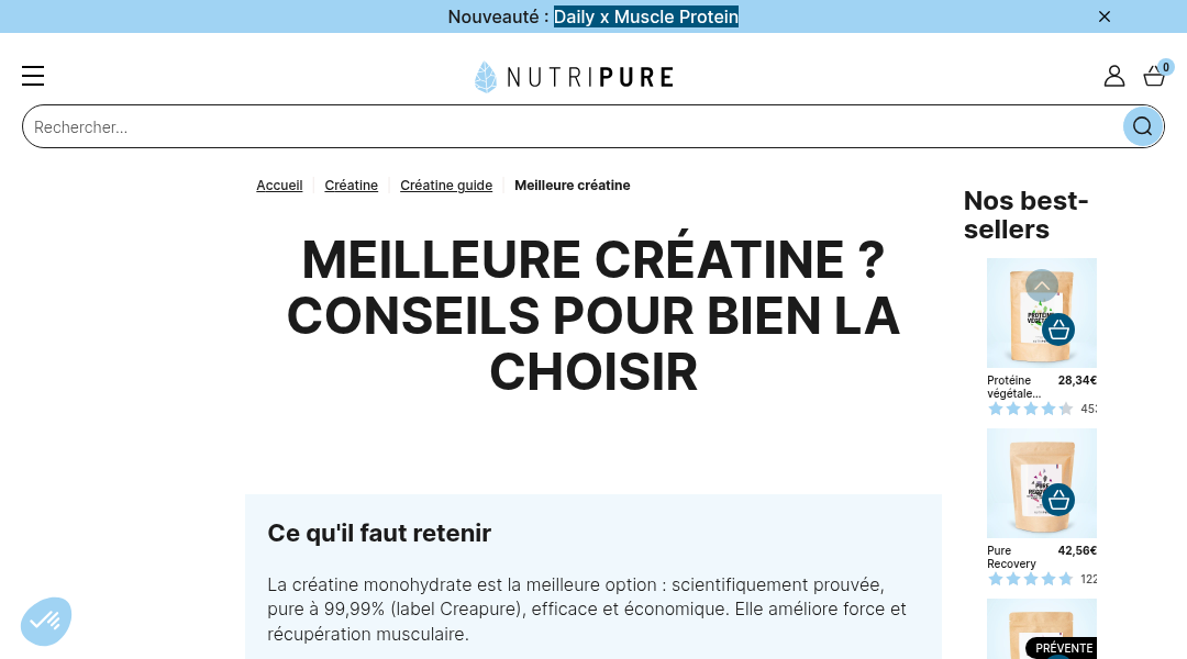 Aperçu du site Nutripure